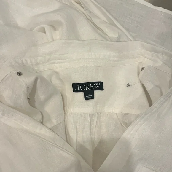 J.Crew White linen maxi Dress w/ half slip - Picture 10 of 16